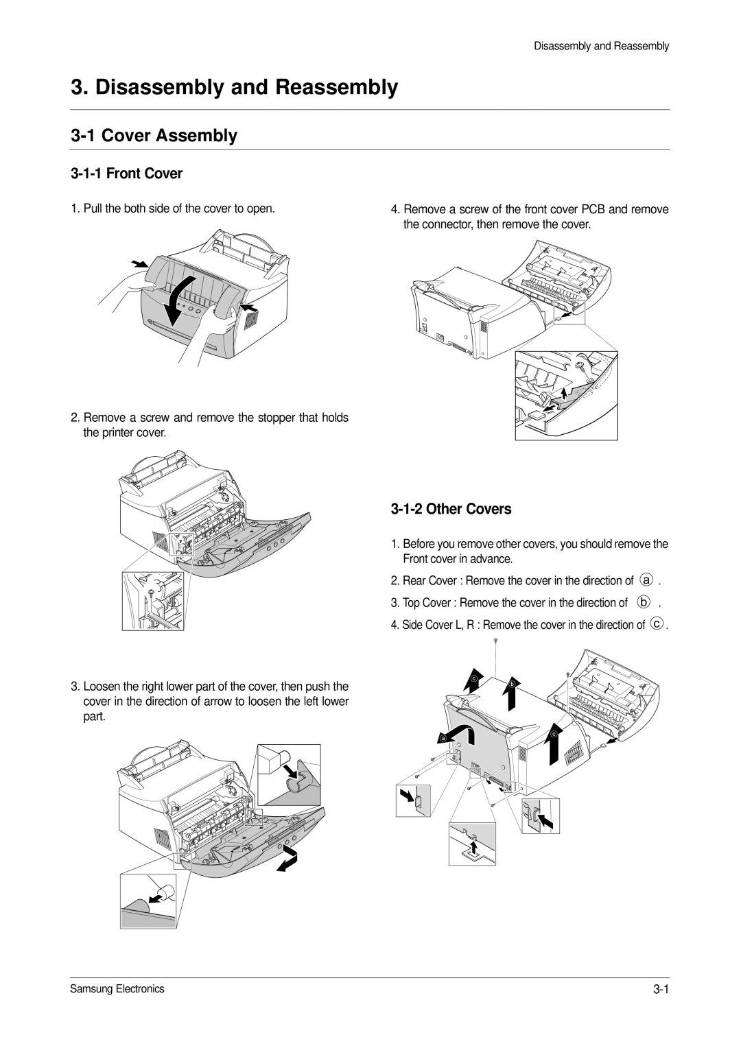 Samsung ML-1210, ML-1200 specifications Cover Assembly, Front Cover, Other Covers 