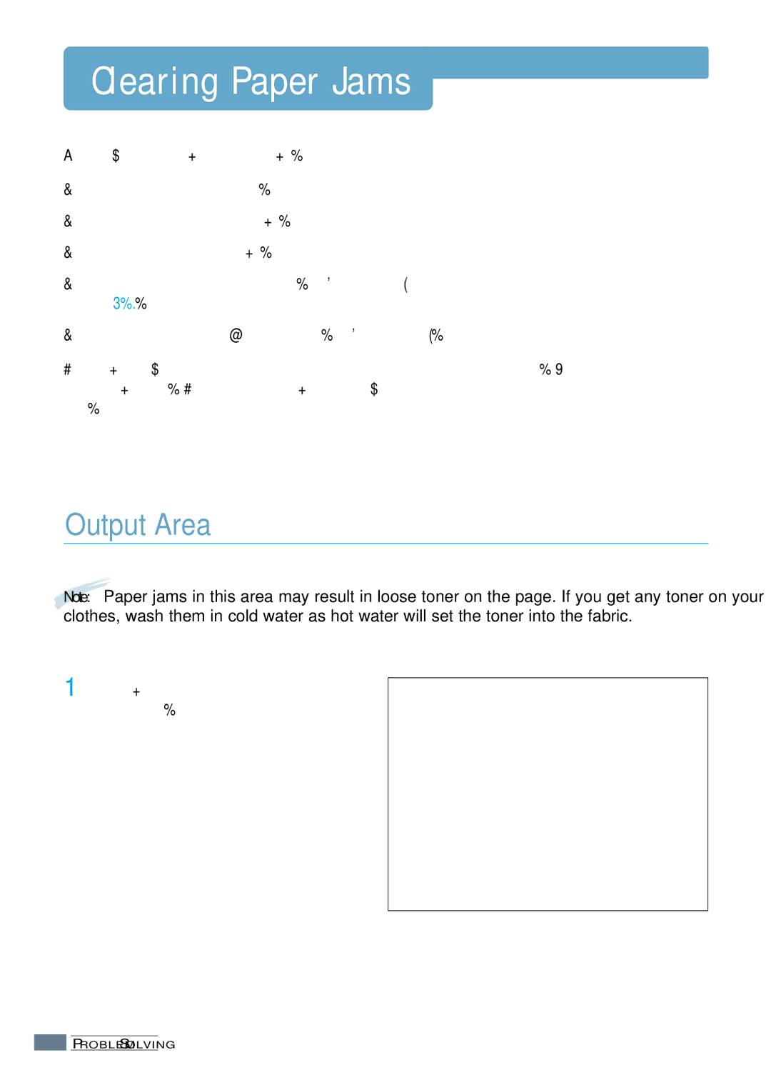 Samsung ML-1200 Series manual Clearing Paper Jams, Output Area, Pull the jammed paper carefully from the output stacker 