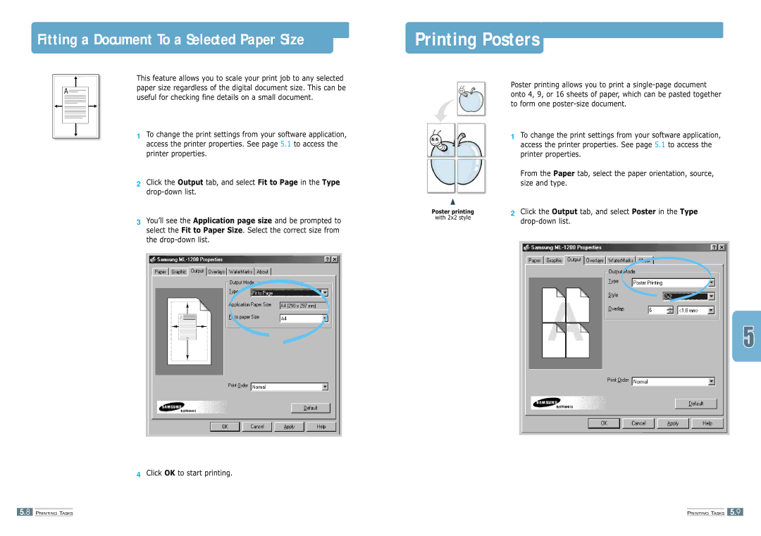 Samsung ML-1200 manual Printing Posters 