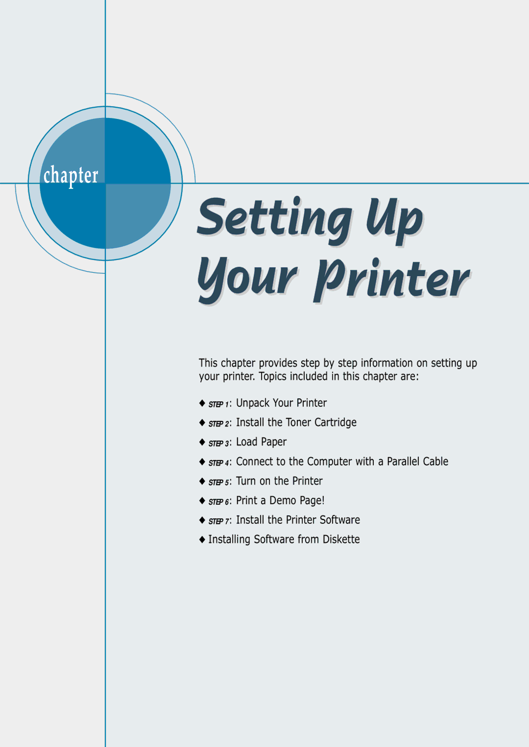 Samsung ML-1250 manual Chapter 