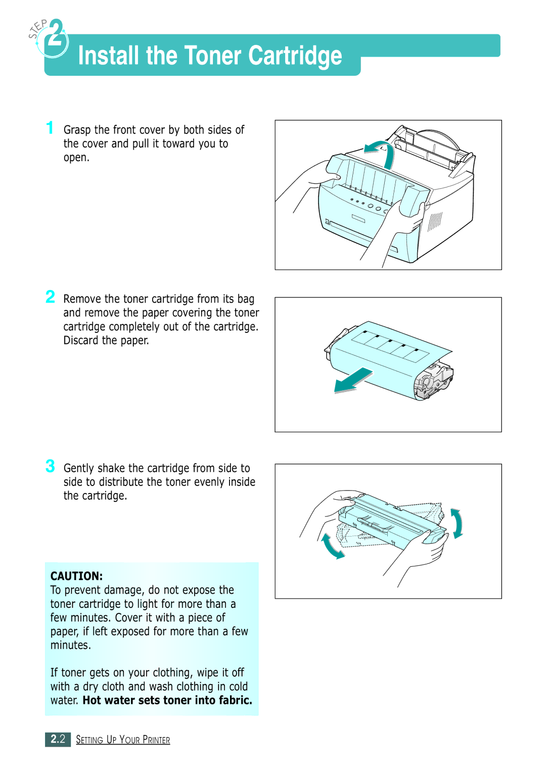 Samsung ML-1430 manual Install the Toner Cartridge, Discard the paper 