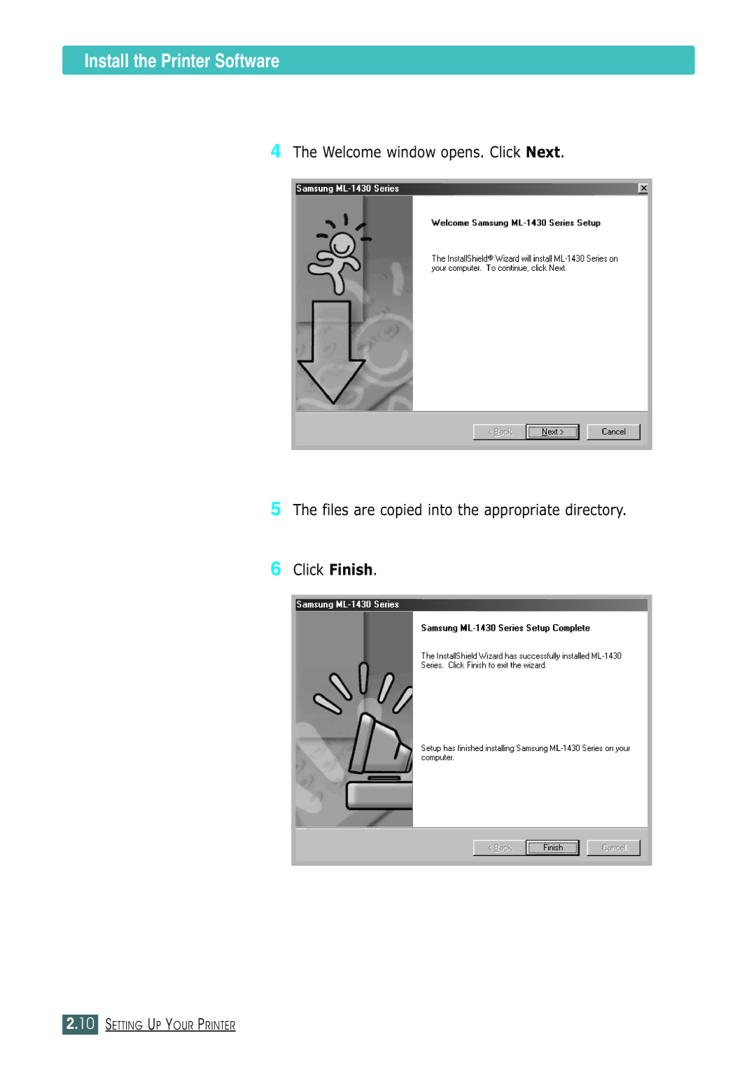 Samsung ML-1430 manual Install the Printer Software 