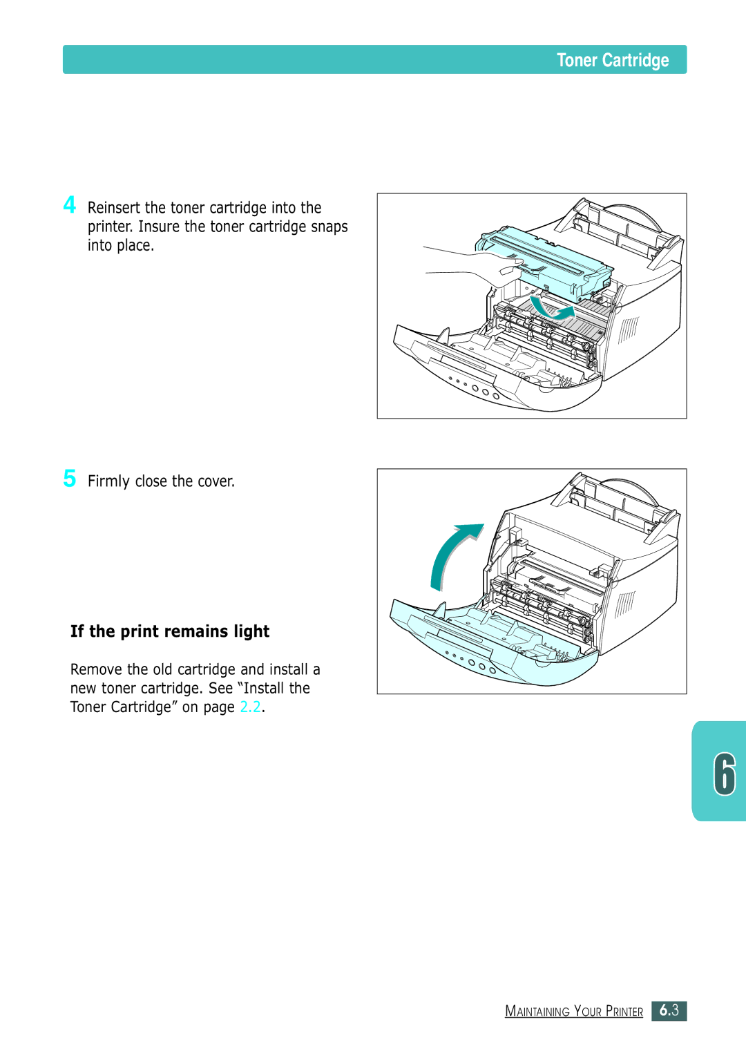 Samsung ML-1430 manual If the print remains light 