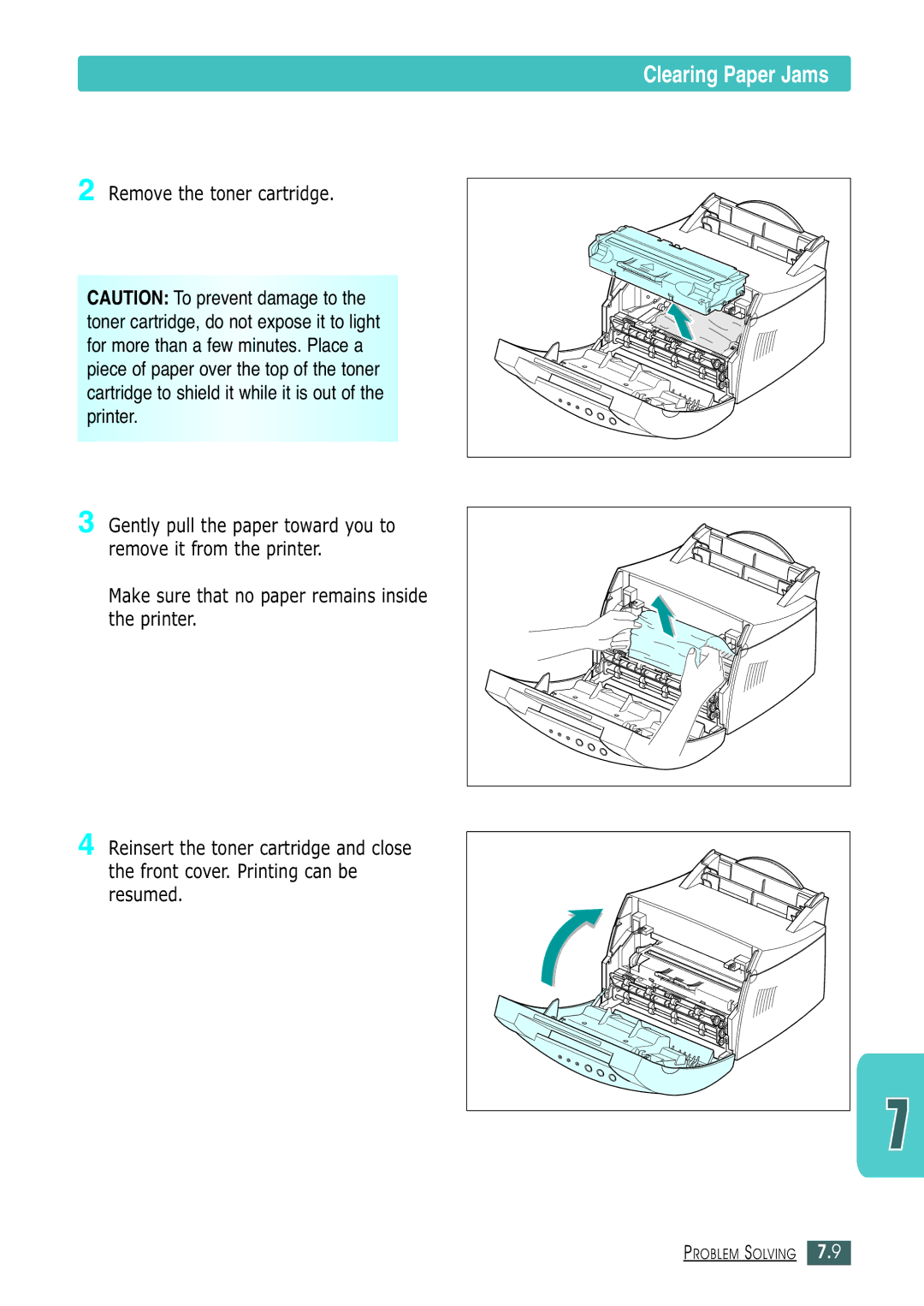 Samsung ML-1430 manual Remove the toner cartridge 