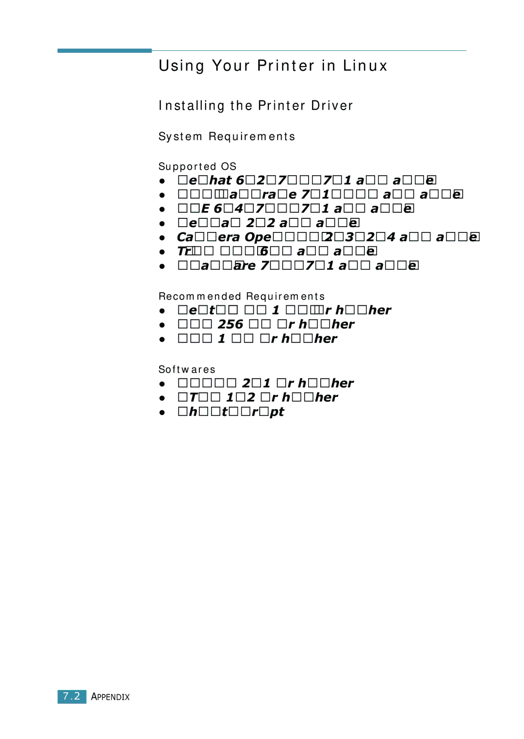 Samsung ML-1520 manual Using Your Printer in Linux, Installing the Printer Driver, Supported OS, Recommended Requirements 