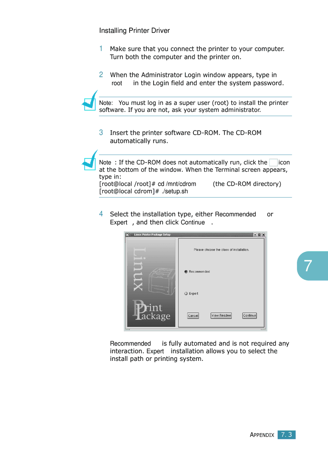 Samsung ML-1520 manual Installing Printer Driver 