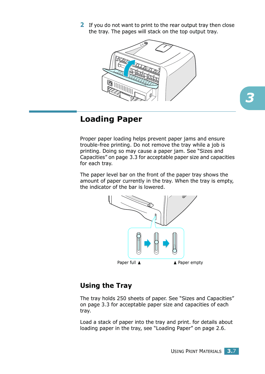 Samsung ML-1520 manual Loading Paper, Using the Tray 