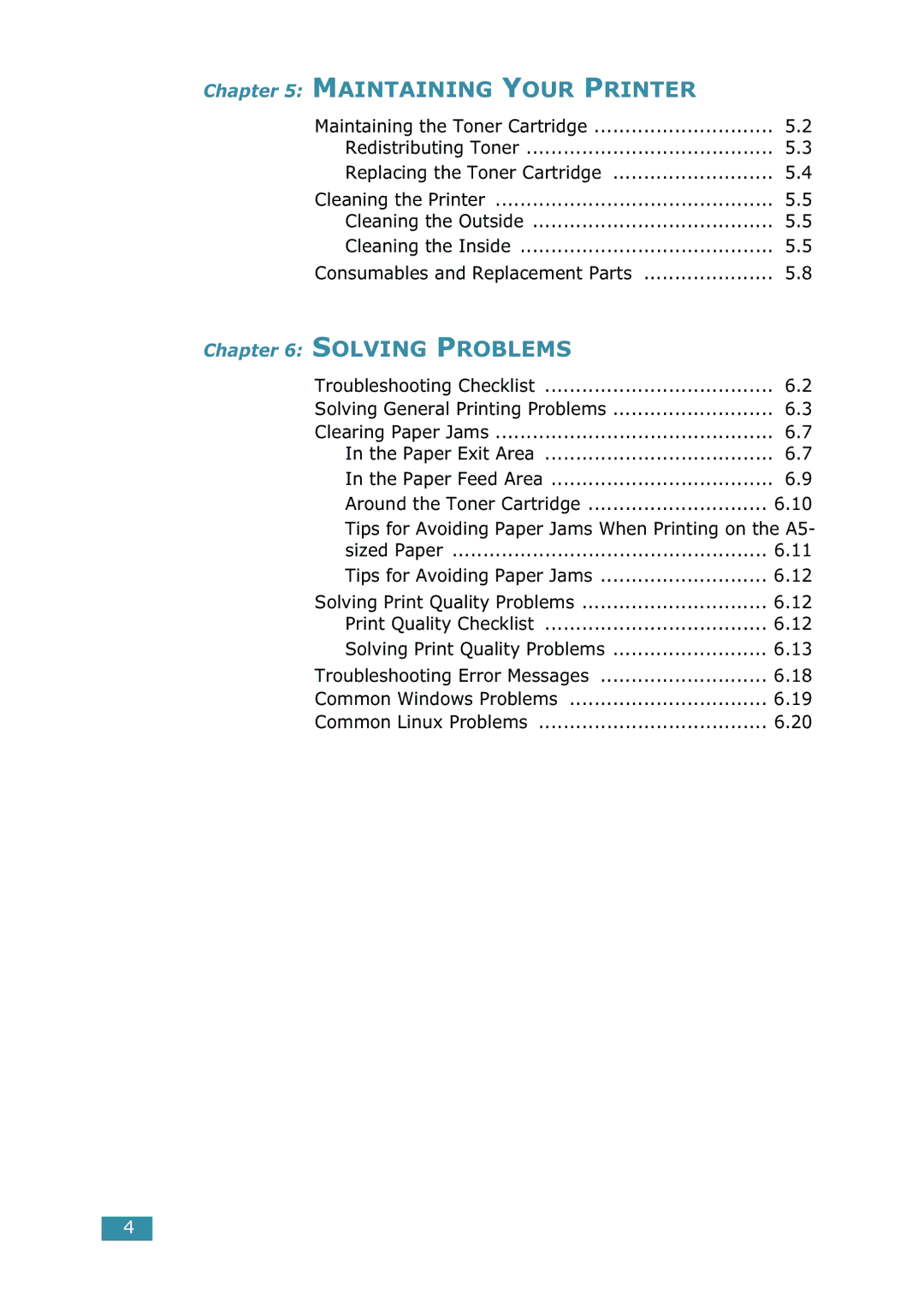 Samsung ML-1520 manual Redistributing Toner Replacing the Toner Cartridge, Cleaning the Outside Cleaning the Inside 