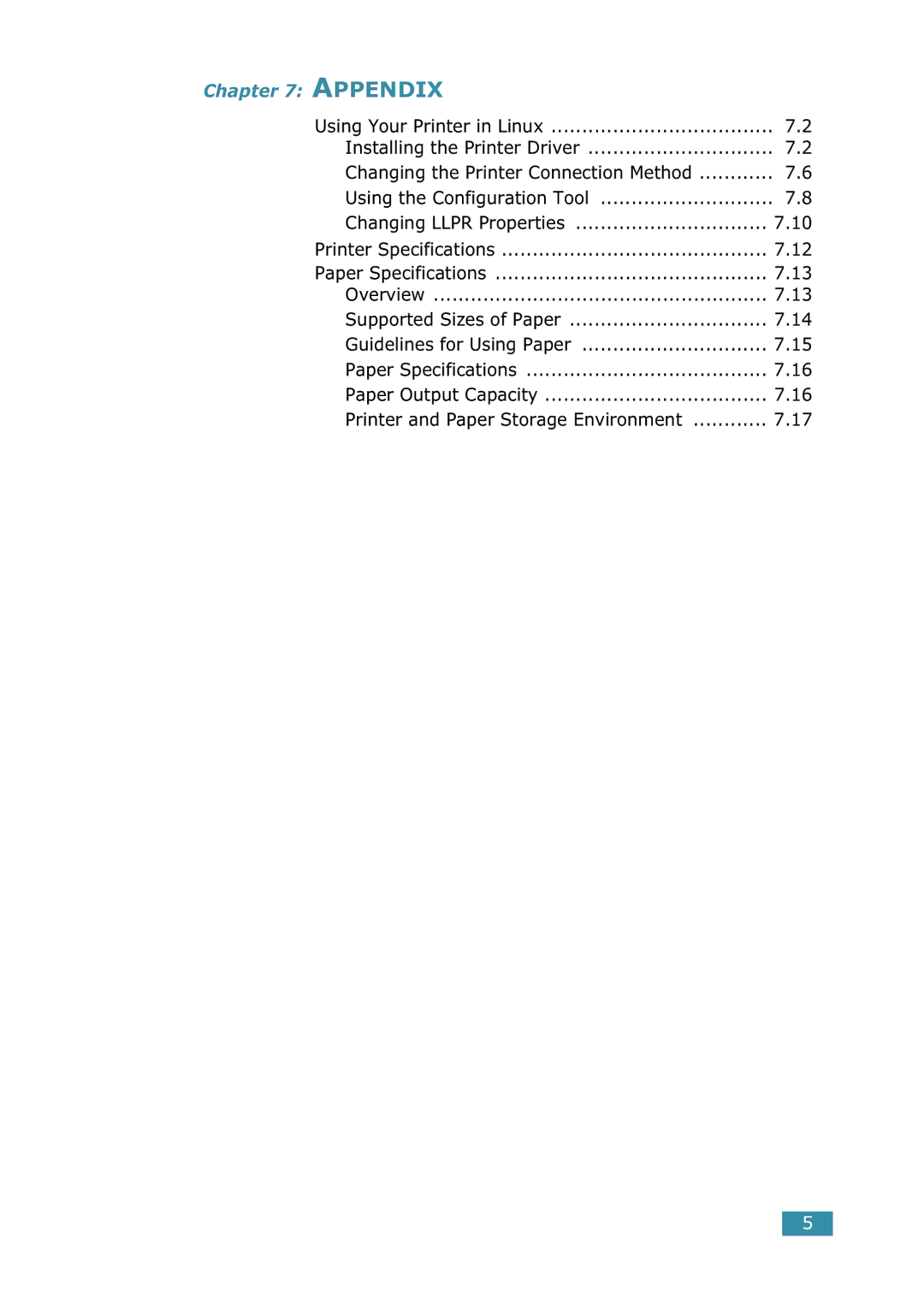 Samsung ML-1520 manual Appendix 