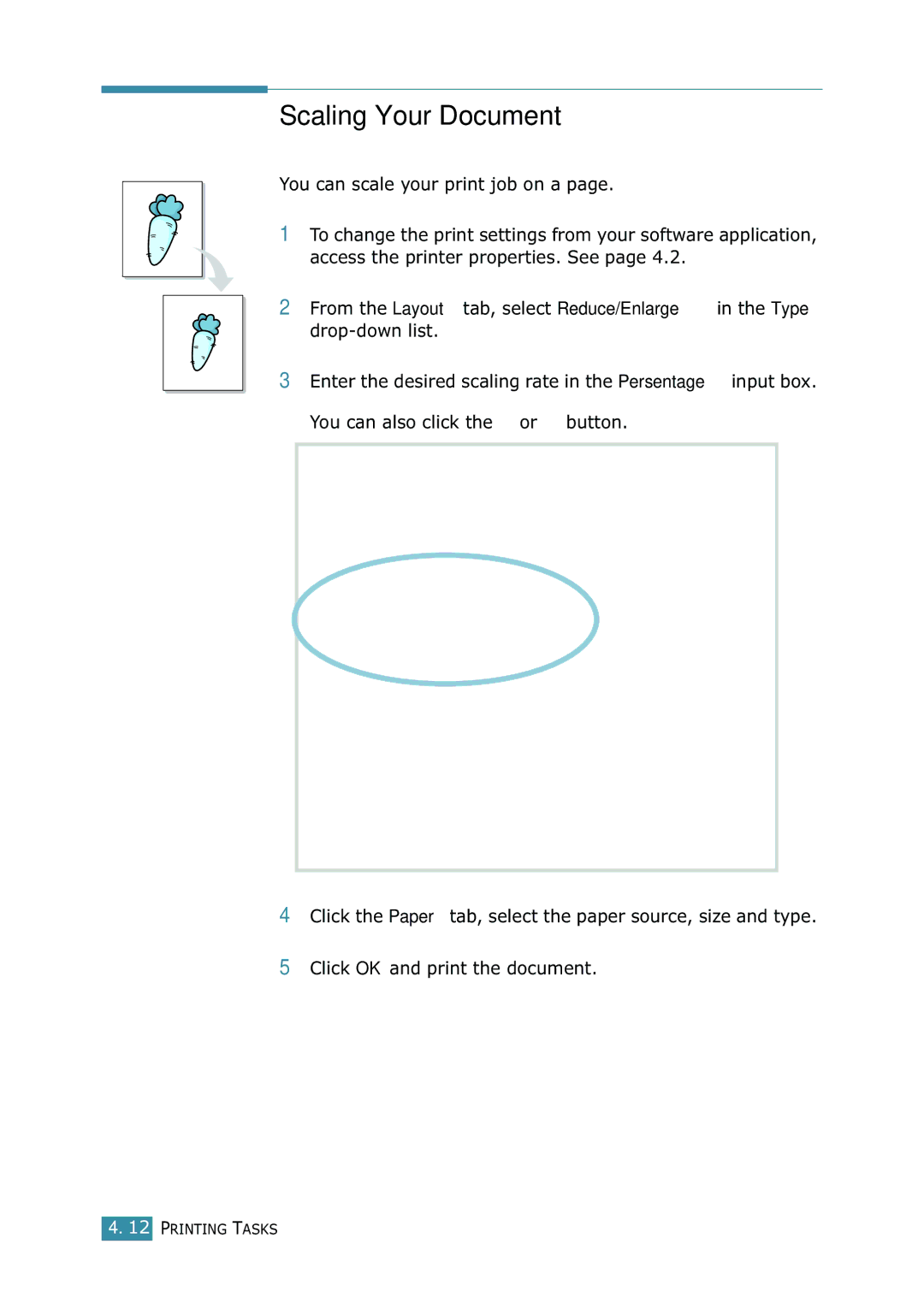 Samsung ML-1520 manual Scaling Your Document 