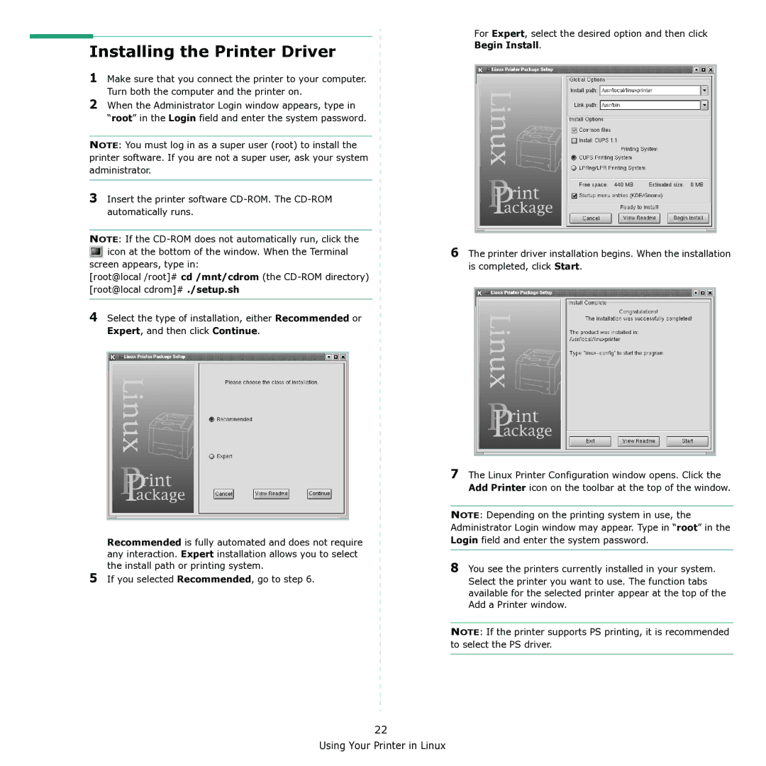 Samsung ML-1615 manual Installing the Printer Driver 