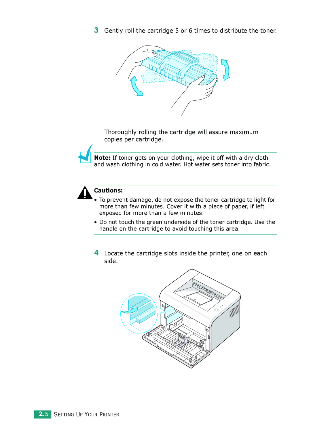 Samsung ML-1615 manual Setting UP Your Printer 