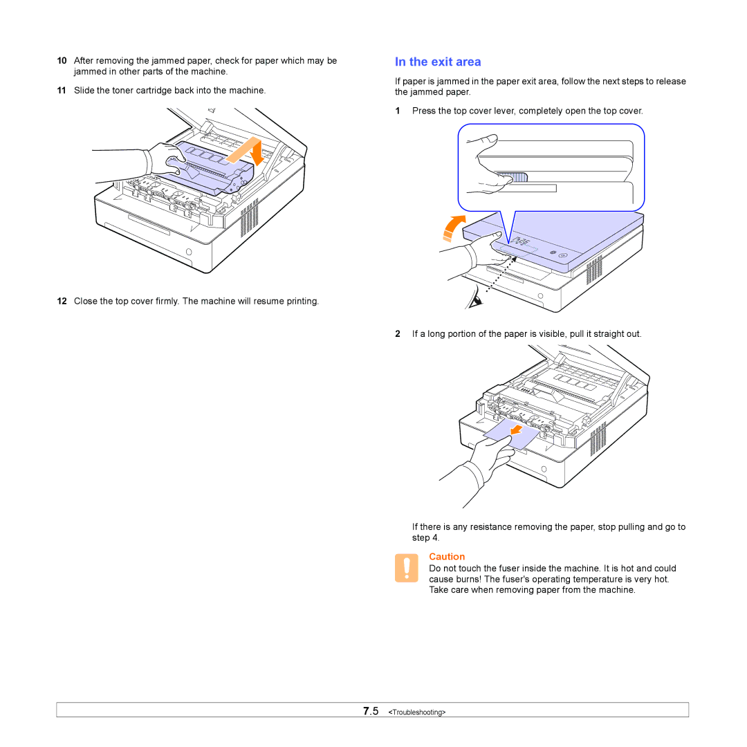 Samsung ML-1630 manual Exit area 