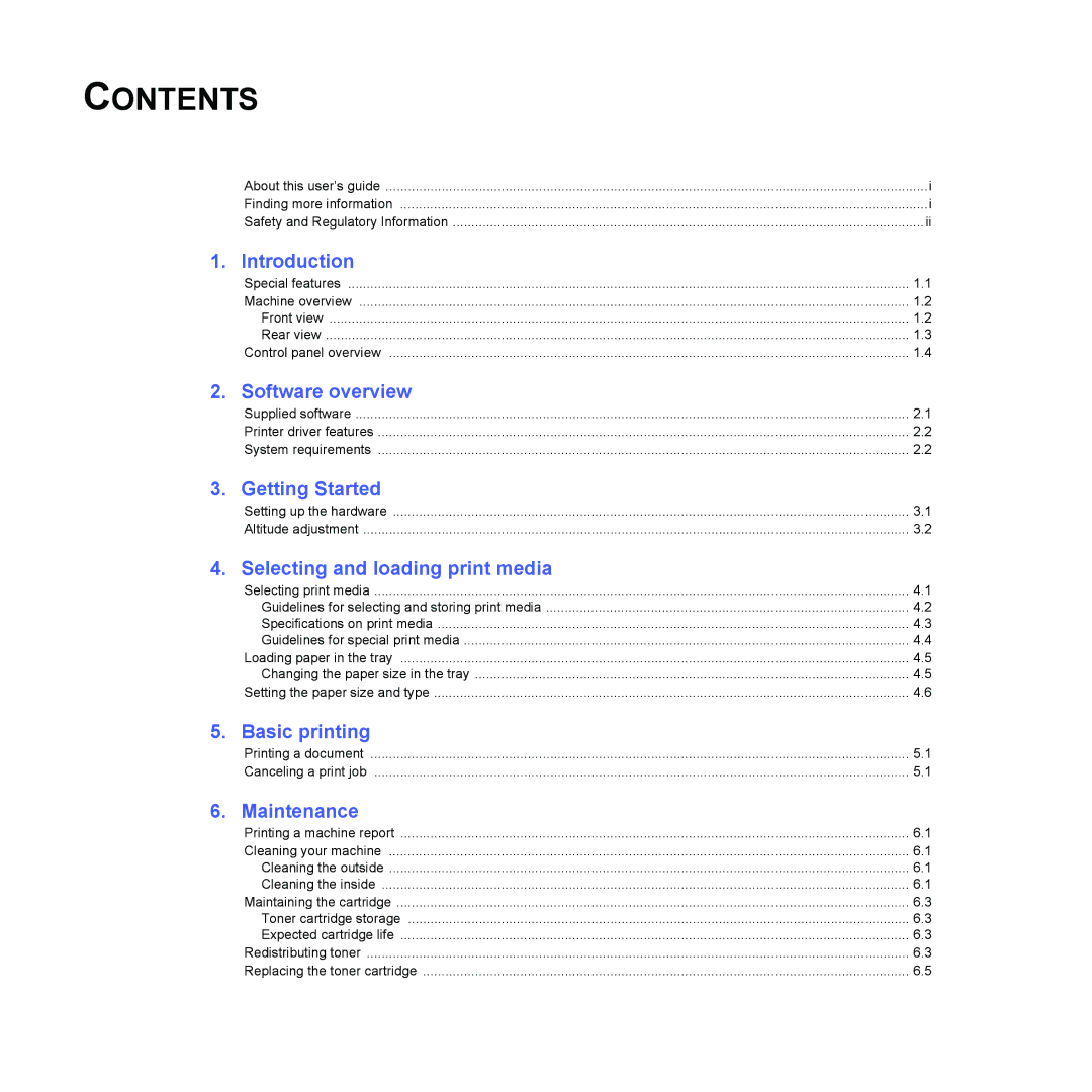 Samsung ML-1630 manual Contents 