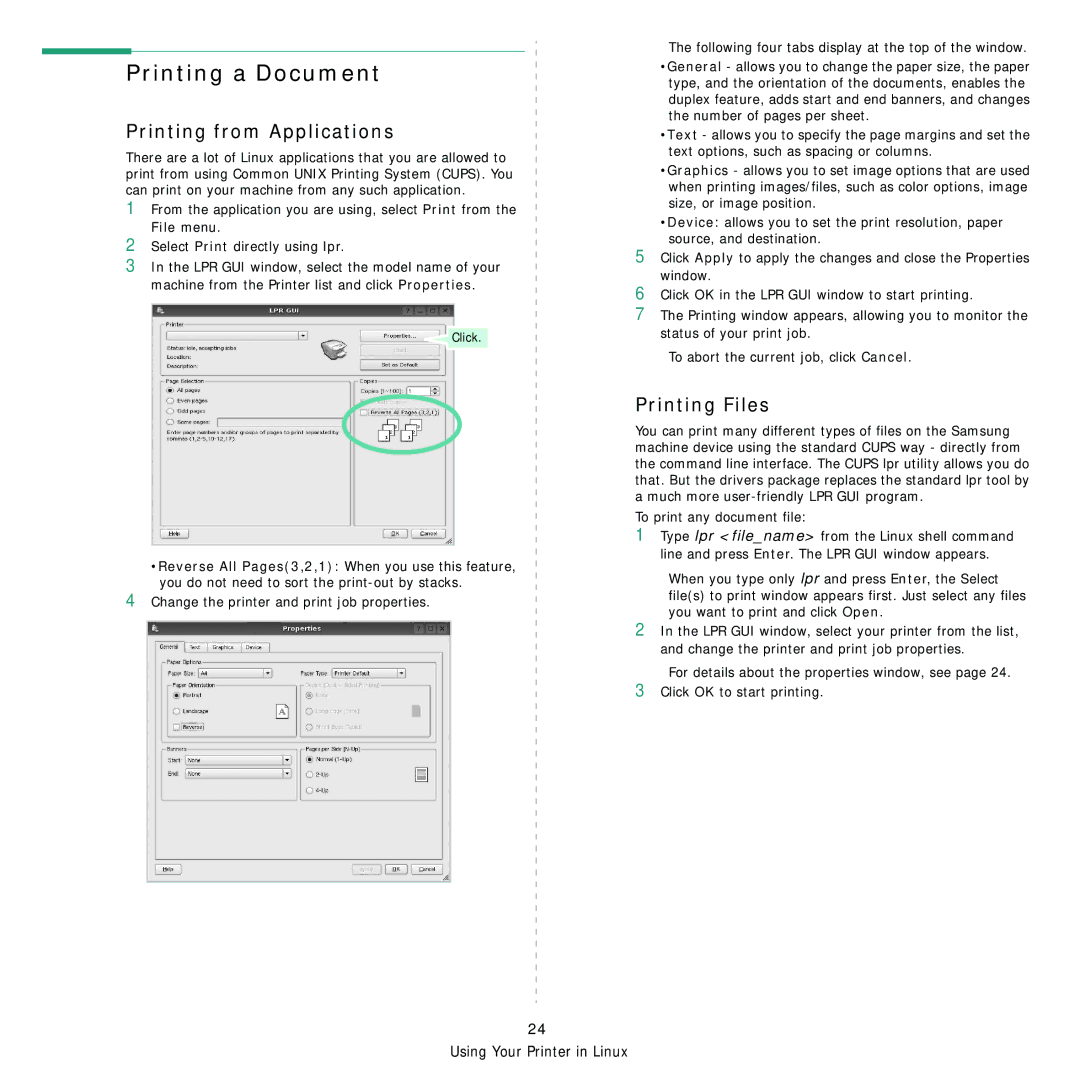 Samsung ML-1630 manual Printing from Applications, Printing Files 