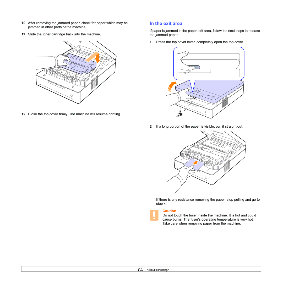 Samsung ML-1630W manual Exit area 