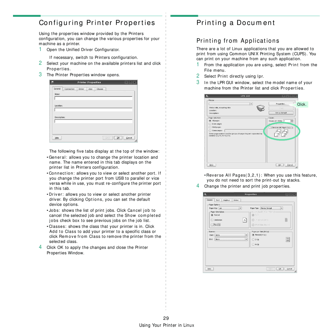 Samsung ML-1630W manual Configuring Printer Properties Printing a Document, Printing from Applications 