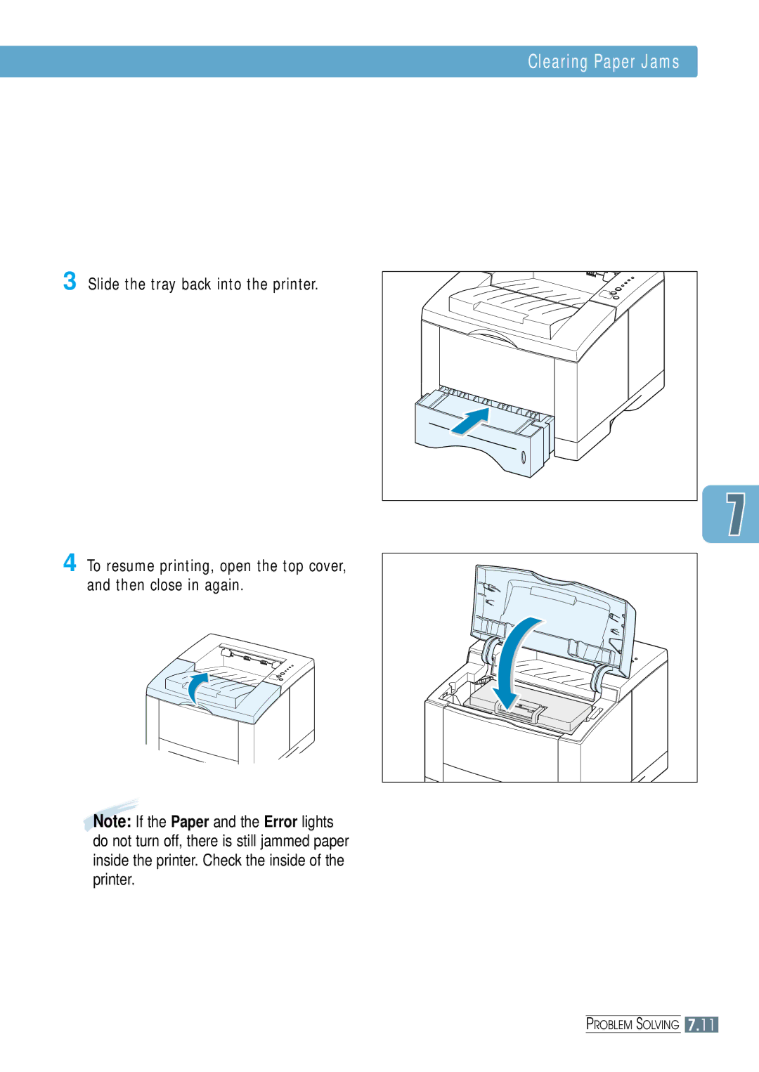 Samsung ML-1650, ML-1651N manual Slide the tray back into the printer 