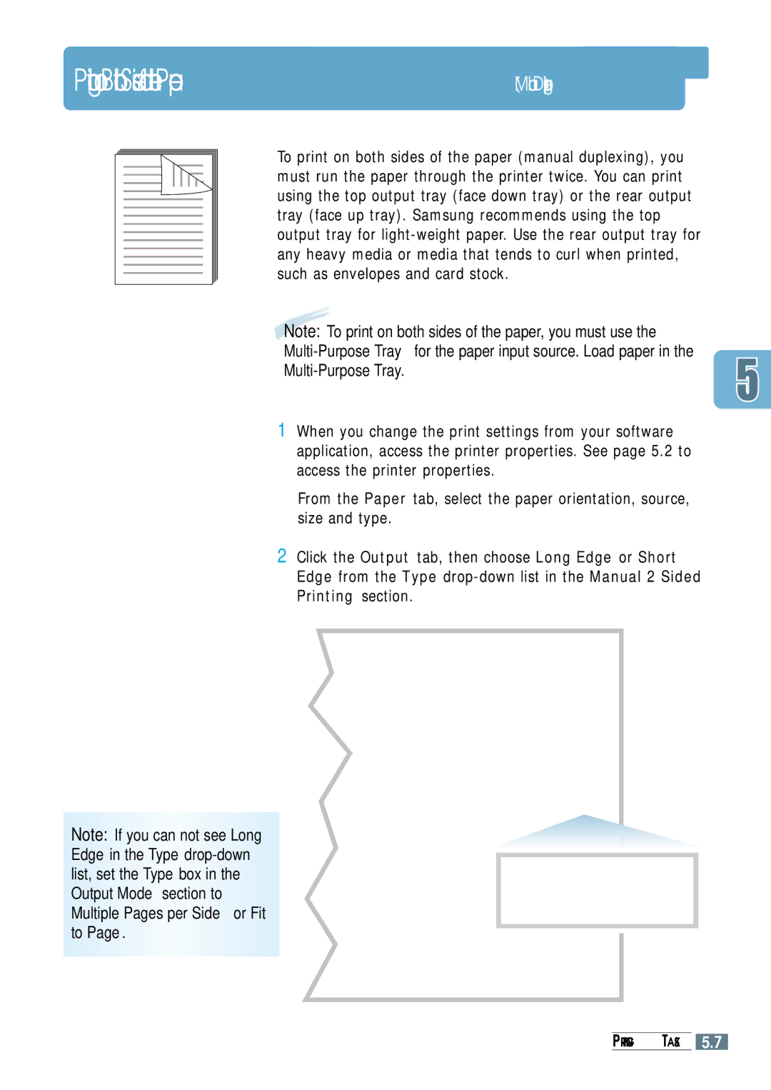 Samsung ML-1650, ML-1651N manual Printing on Both Sides of the Paper Manual Duplexing 