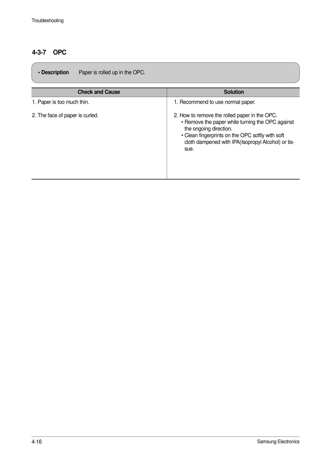 Samsung ML-1650, ML-1651N specifications 7 OPC 