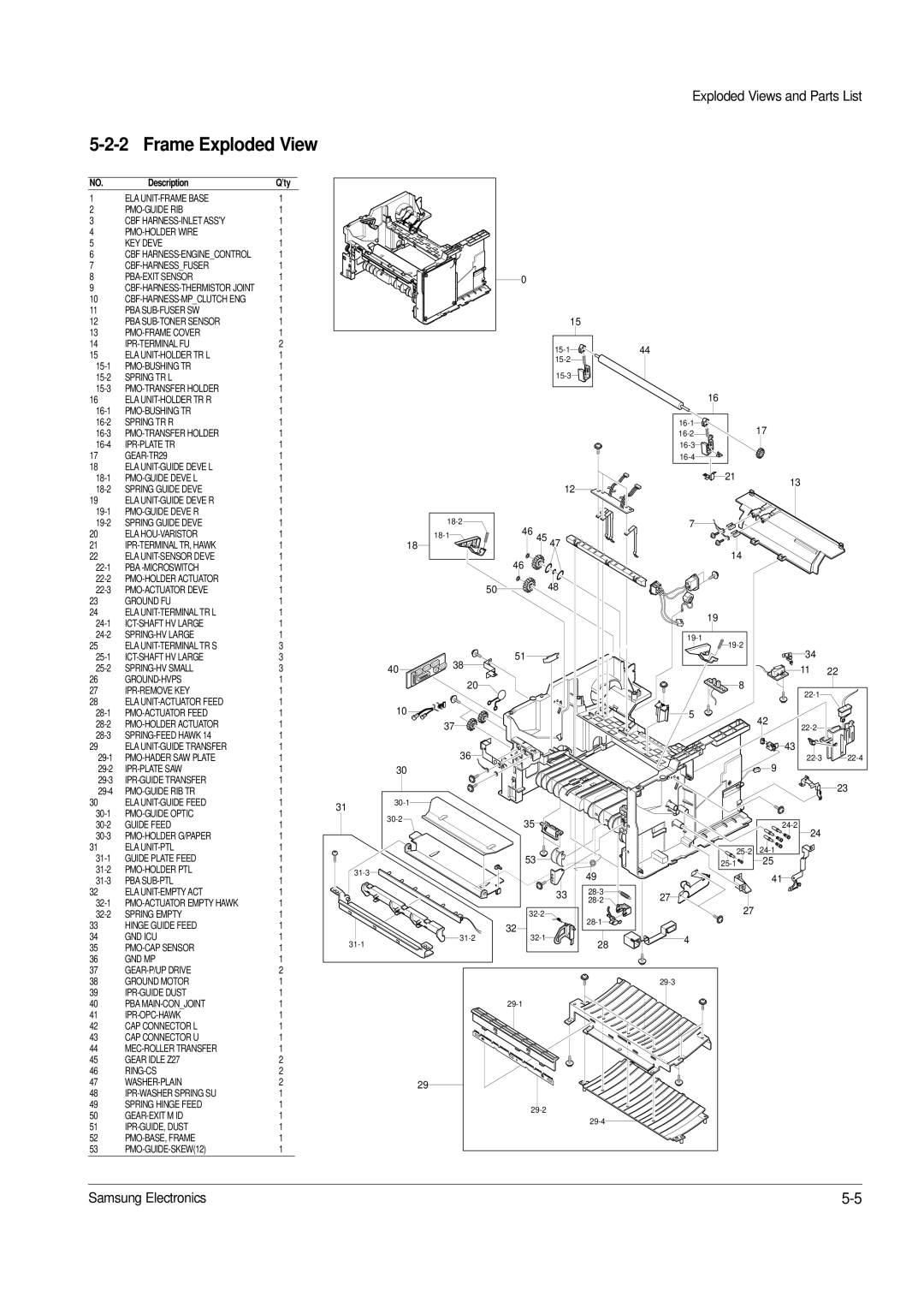 Samsung ML-1650, ML-1651N specifications Frame Exploded View 