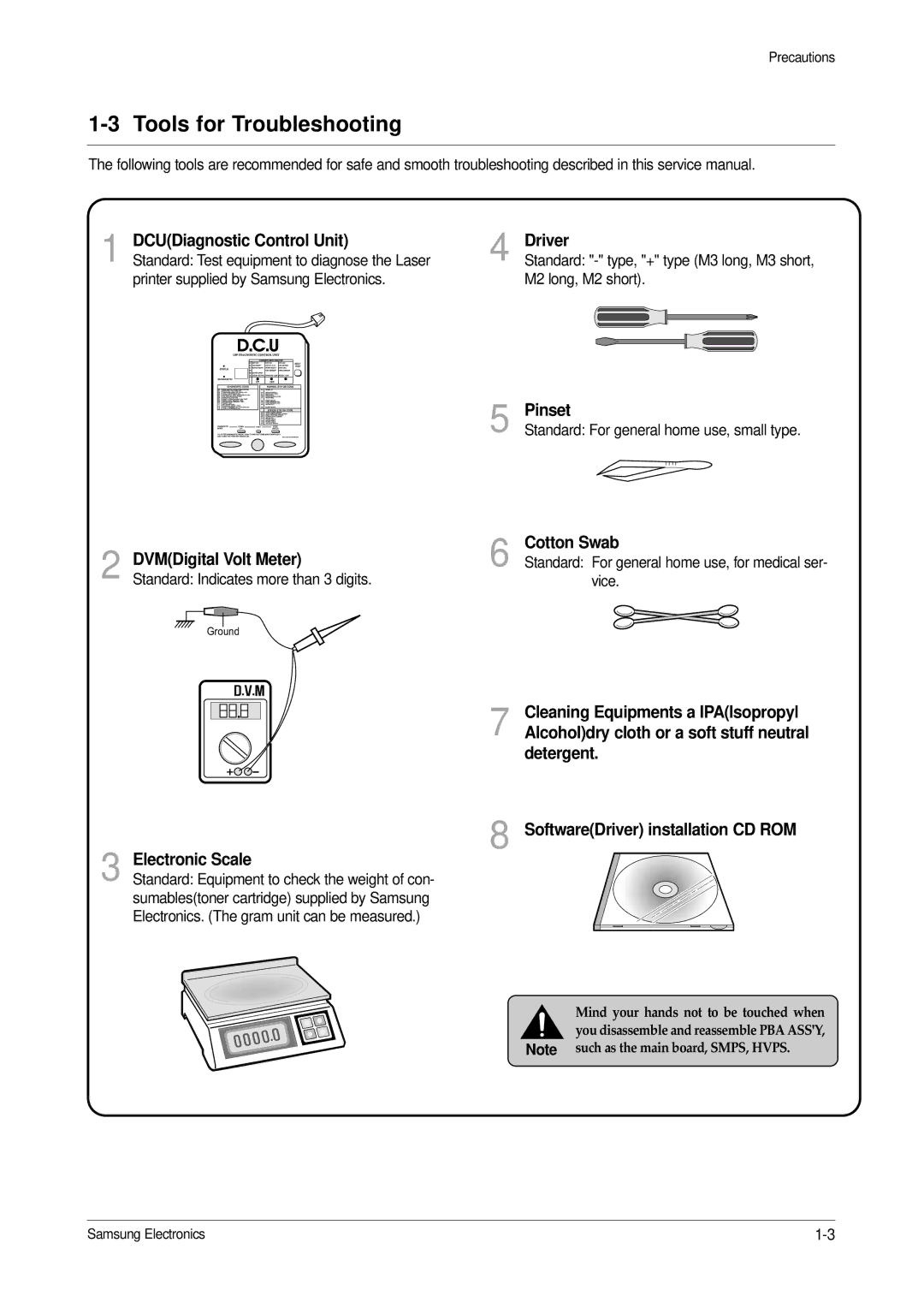 Samsung ML-1650, ML-1651N specifications Tools for Troubleshooting, Electronic Scale 