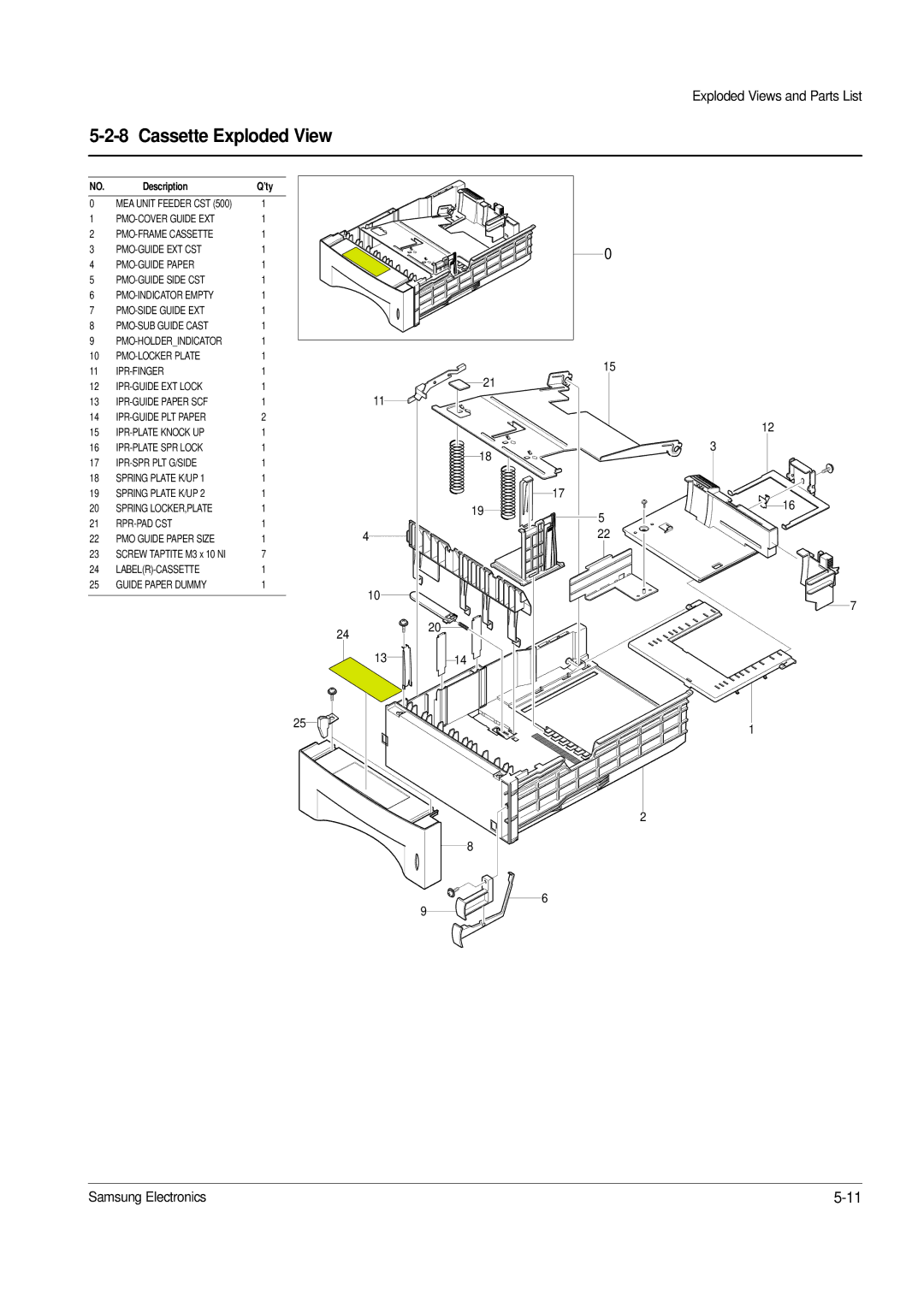 Samsung ML-1650, ML-1651N specifications Cassette Exploded View 