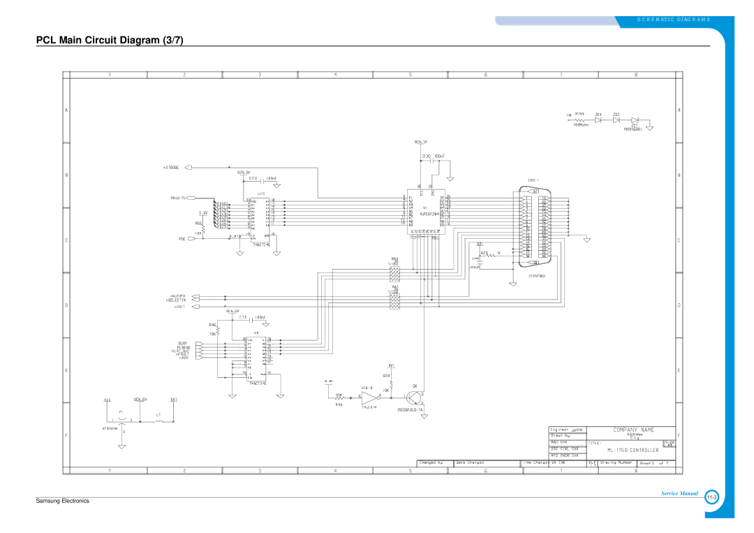 Samsung ML-1700 specifications PCL Main Circuit Diagram 3/7 