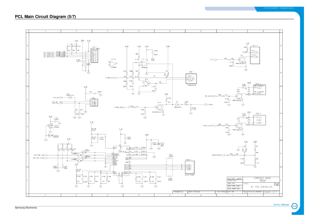 Samsung ML-1700 specifications PCL Main Circuit Diagram 5/7 