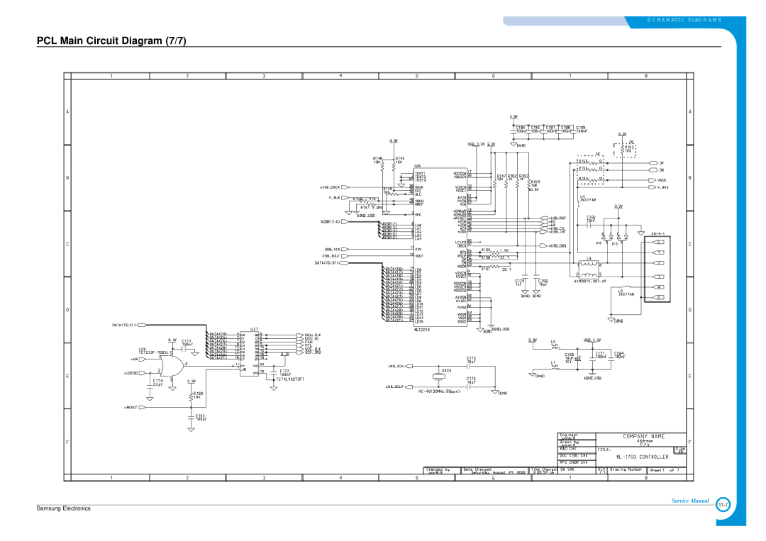 Samsung ML-1700 specifications PCL Main Circuit Diagram 7/7 