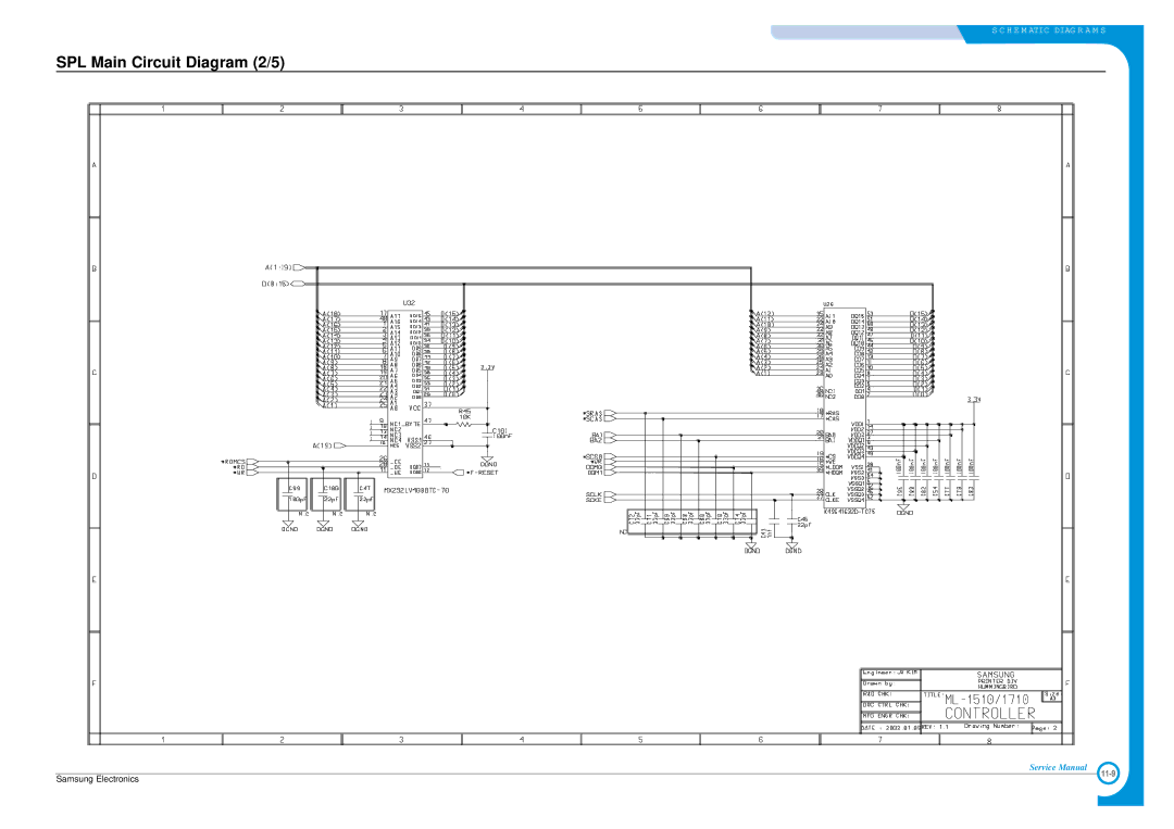 Samsung ML-1700 specifications SPL Main Circuit Diagram 2/5 