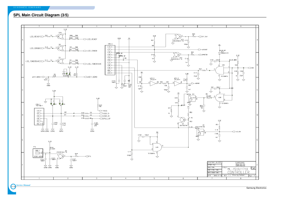 Samsung ML-1700 specifications SPL Main Circuit Diagram 3/5 