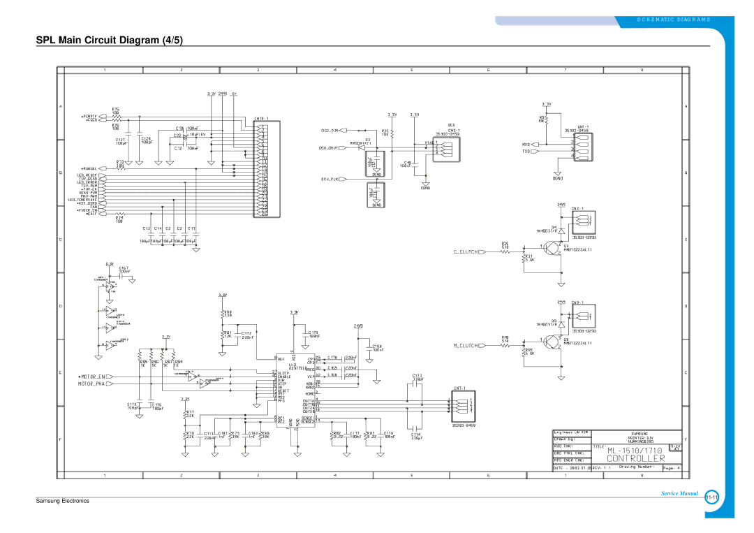 Samsung ML-1700 specifications SPL Main Circuit Diagram 4/5 