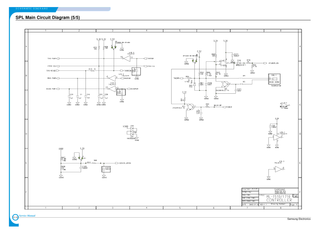 Samsung ML-1700 specifications SPL Main Circuit Diagram 5/5 