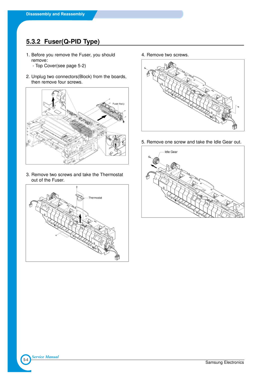 Samsung ML-1700 specifications FuserQ-PID Type 