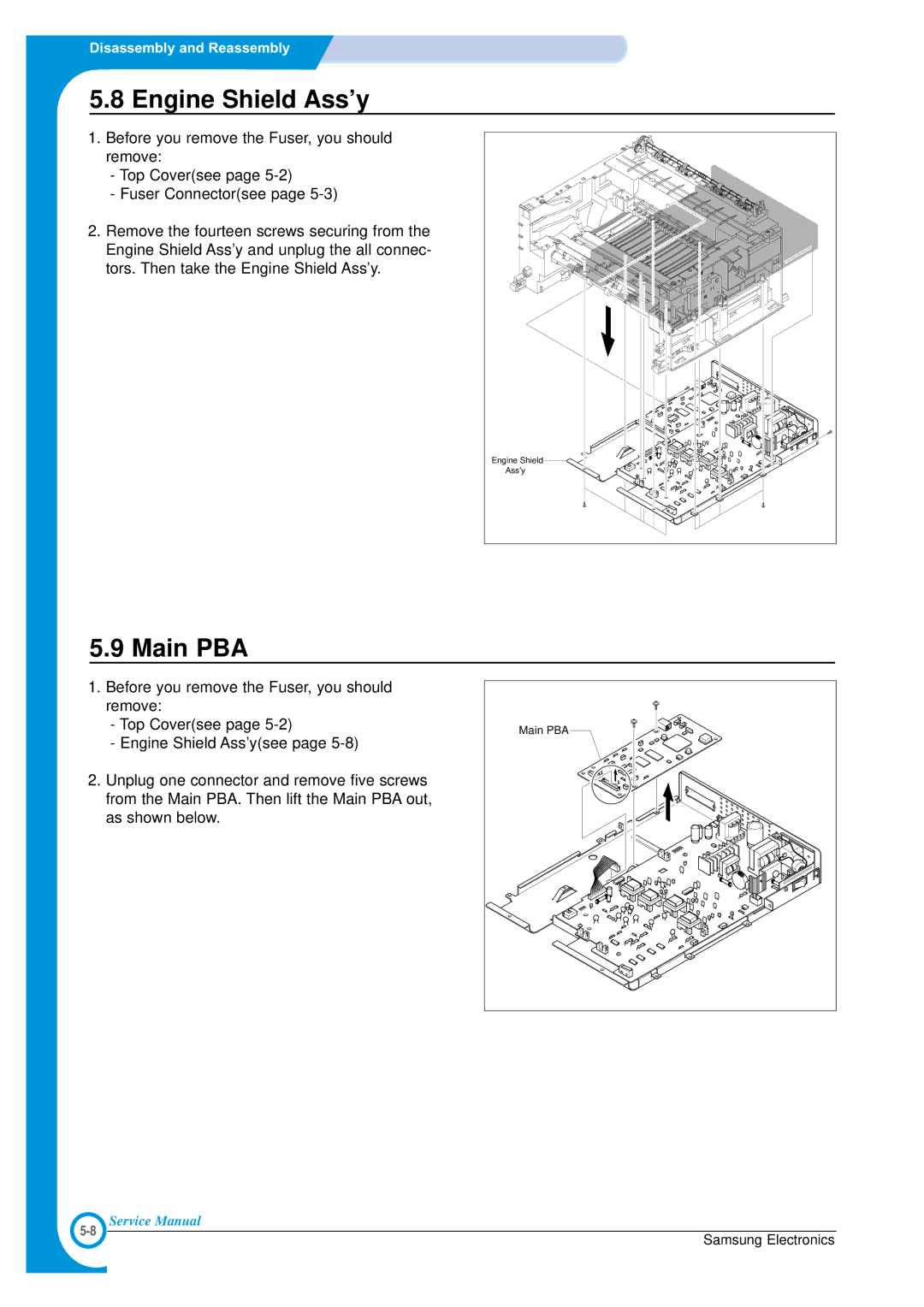 Samsung ML-1700 specifications Engine Shield Ass’y, Main PBA 