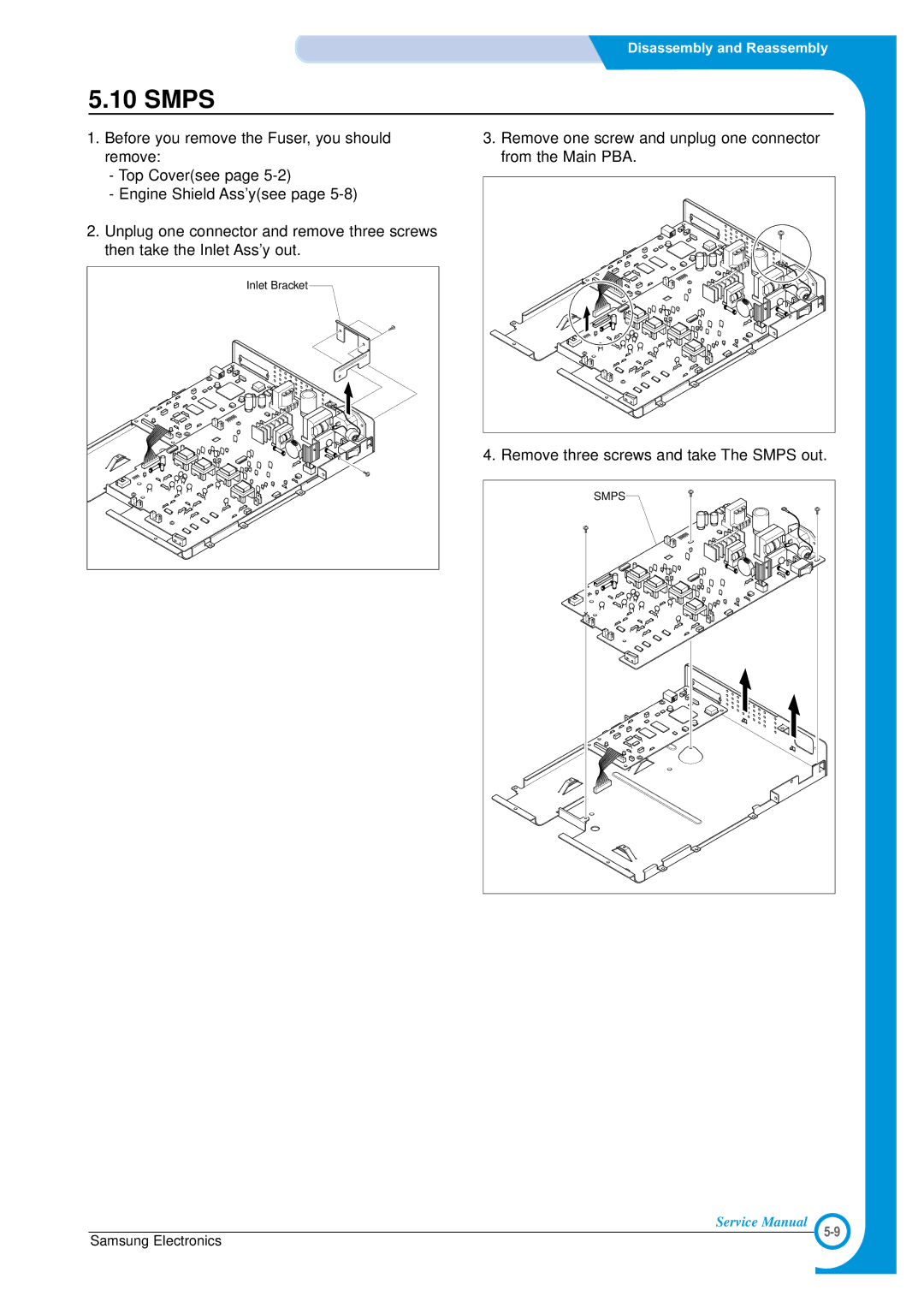 Samsung ML-1700 specifications Smps 