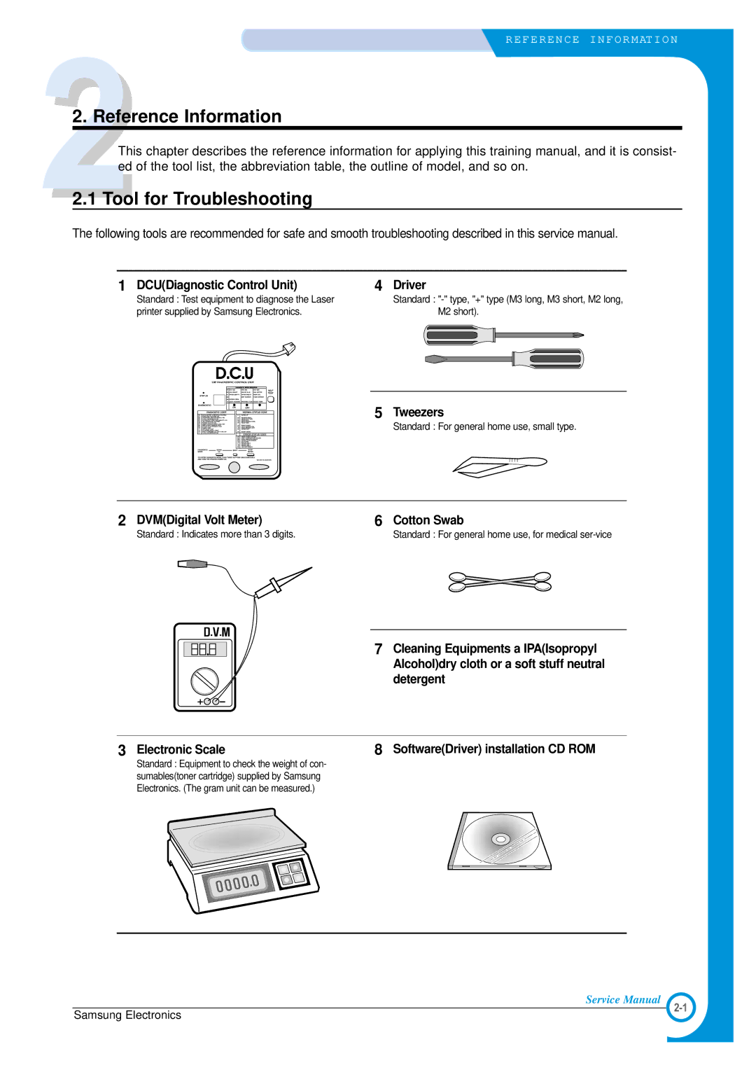 Samsung ML-1700 specifications Tool for Troubleshooting, DCUDiagnostic Control Unit Driver 