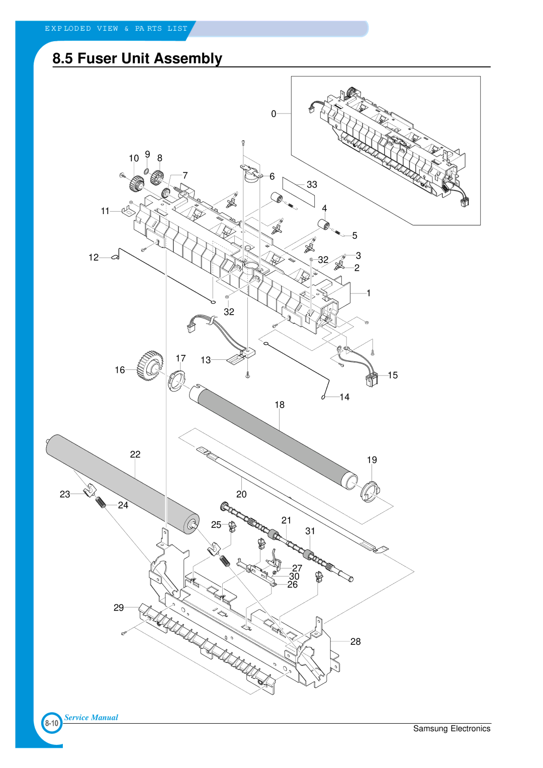 Samsung ML-1700 specifications Fuser Unit Assembly 