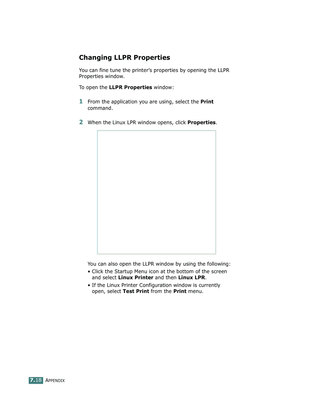 Samsung ML-1710 manual Changing Llpr Properties 