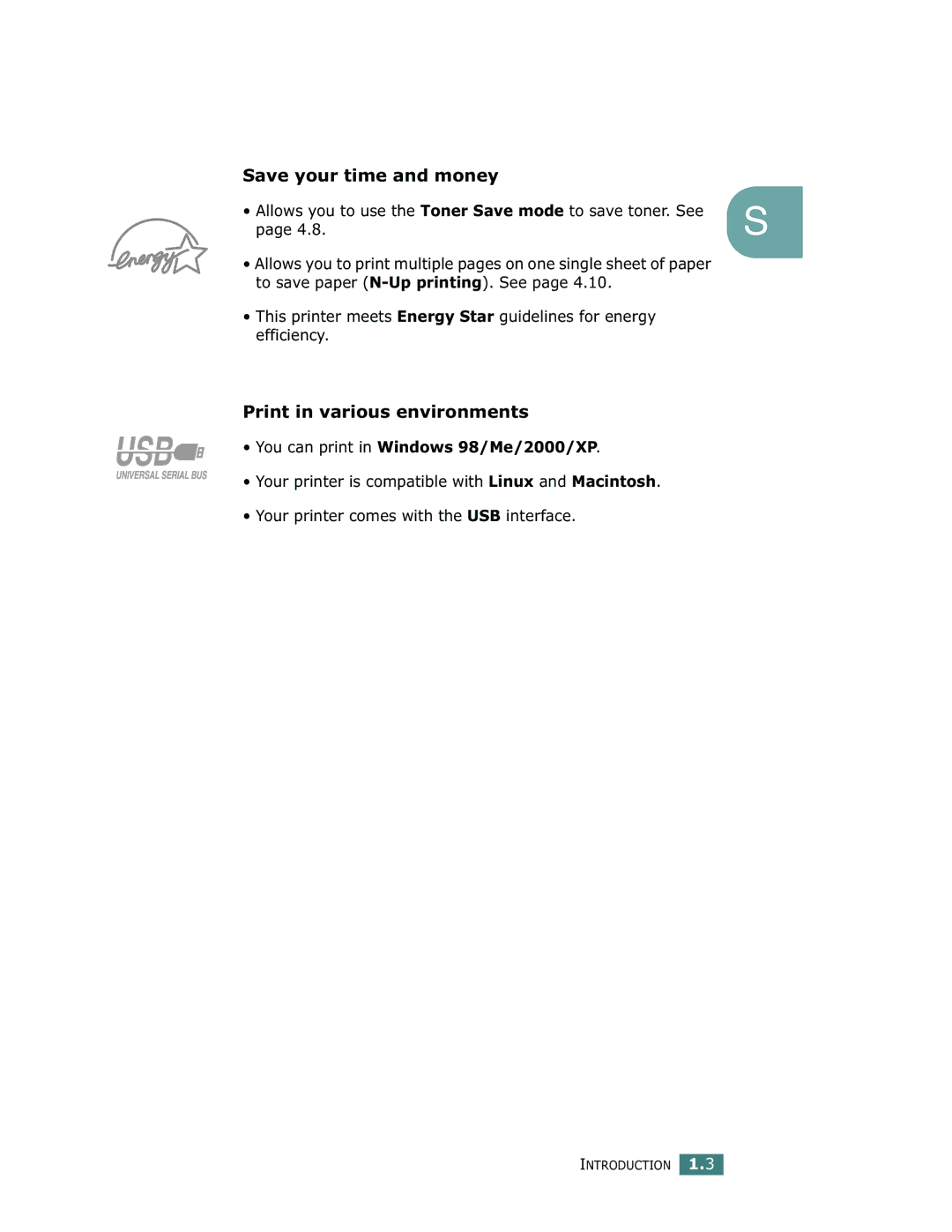 Samsung ML-1710 manual Save your time and money, Print in various environments, You can print in Windows 98/Me/2000/XP 