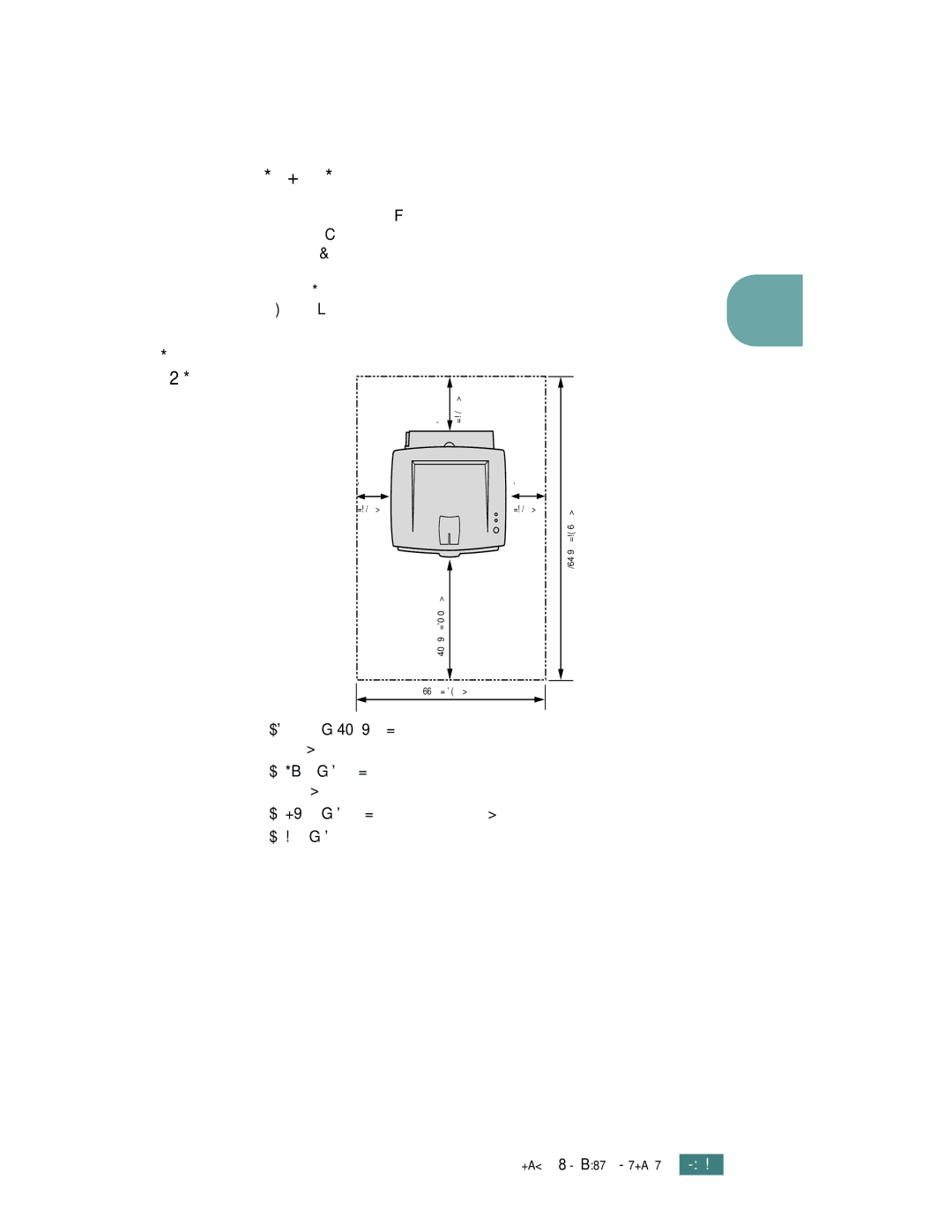 Samsung ML-1710 manual Selecting a Location, Clearance Space, Select a level, stable place with adequate space for air 