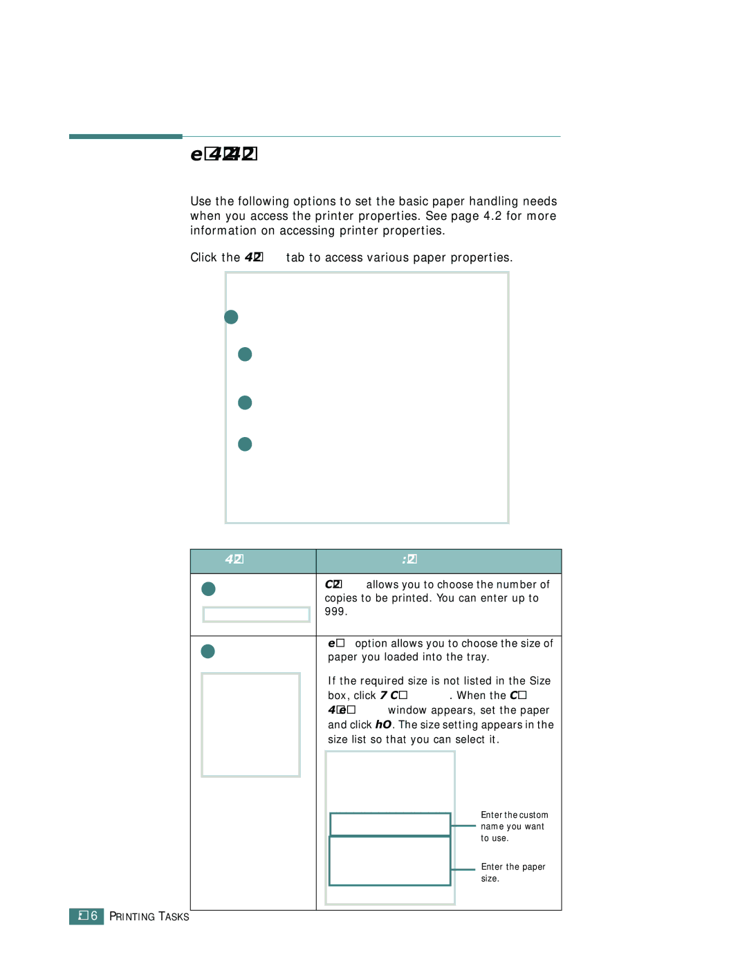 Samsung ML-1710 manual Setting Paper Properties, Property Description 