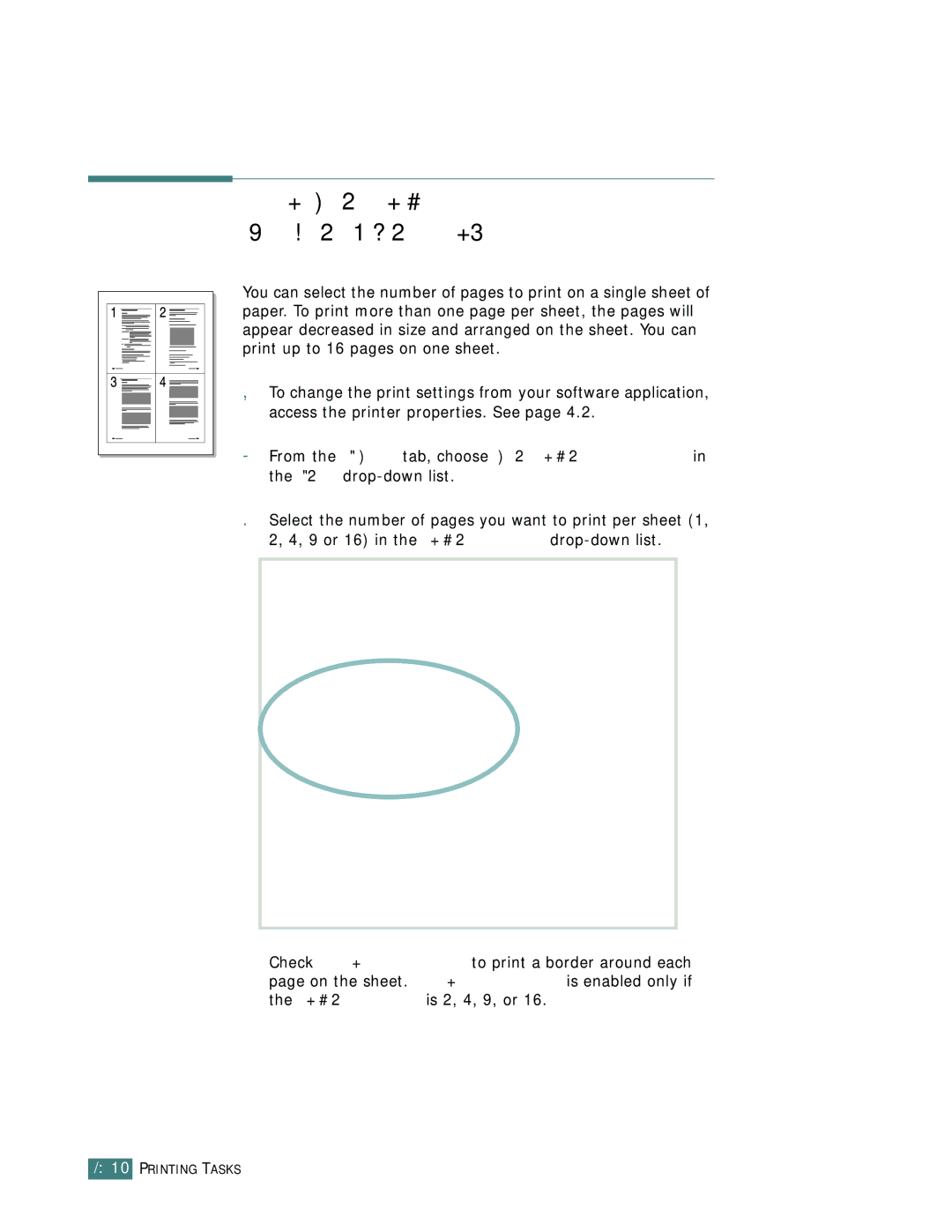 Samsung ML-1710 manual Printing Multiple Pages on One Sheet of Paper N-Up Printing 