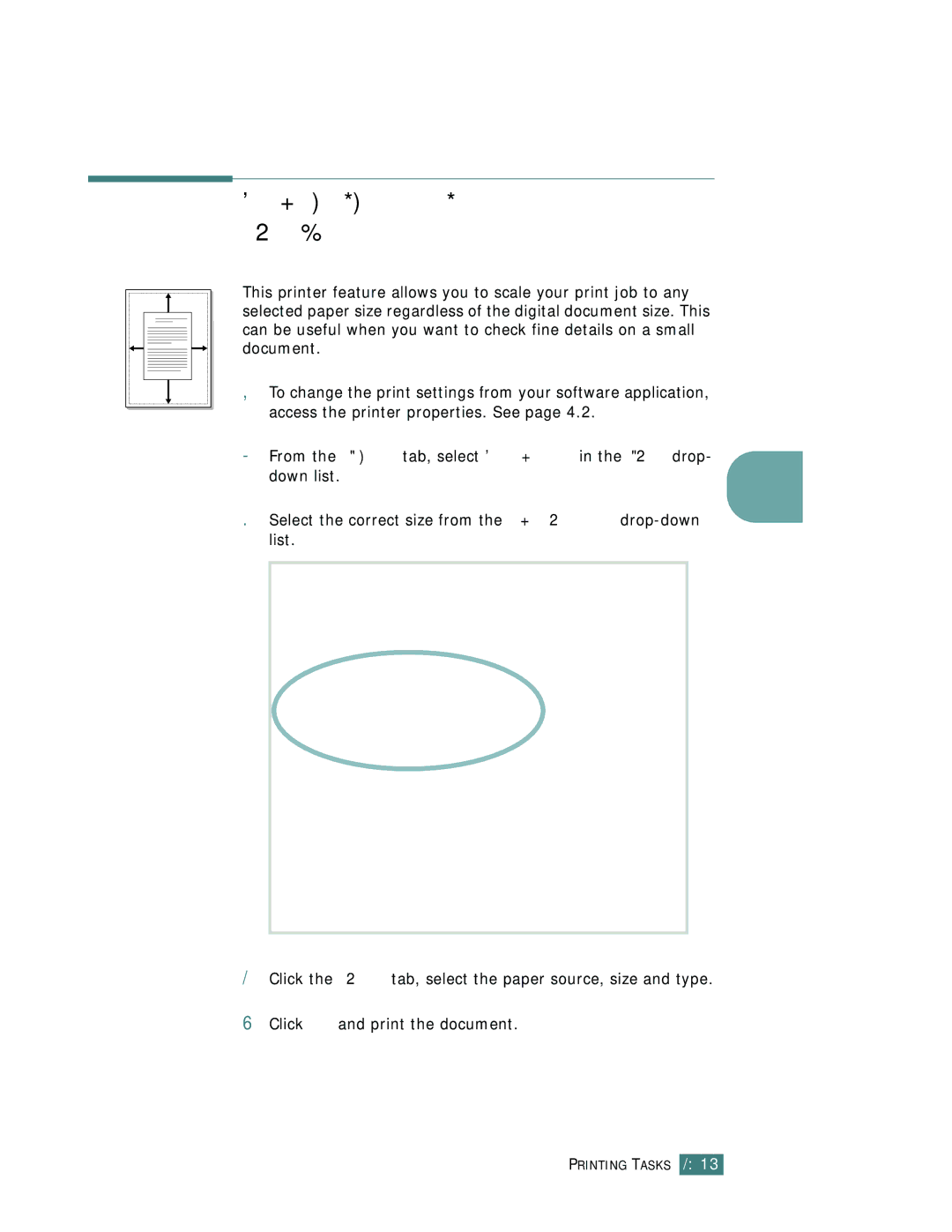 Samsung ML-1710 manual Fitting Your Document to a Selected Paper Size 