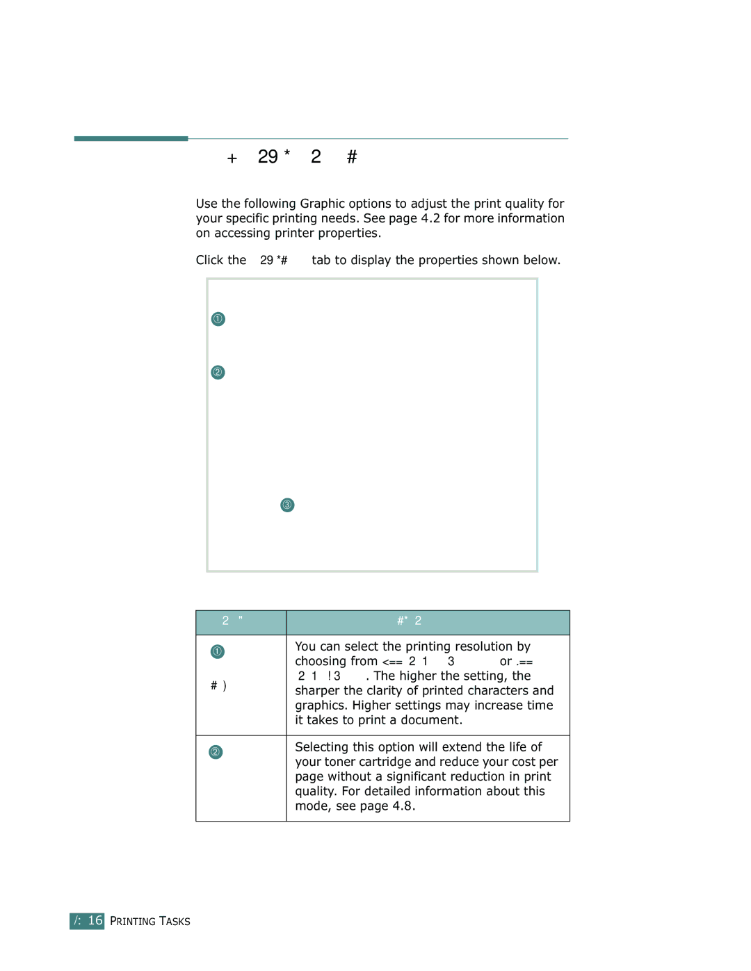 Samsung ML-1710 manual Setting Graphic Properties, Resolution, Toner Save 