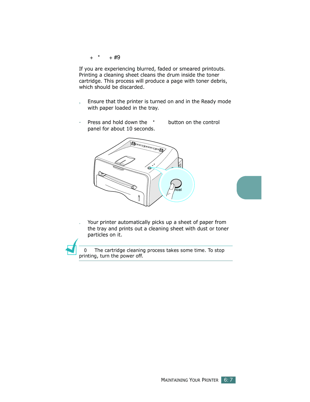 Samsung ML-1710 manual Printing a cleaning sheet 