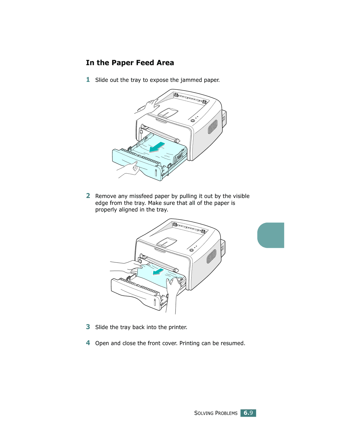 Samsung ML-1750 manual Paper Feed Area 