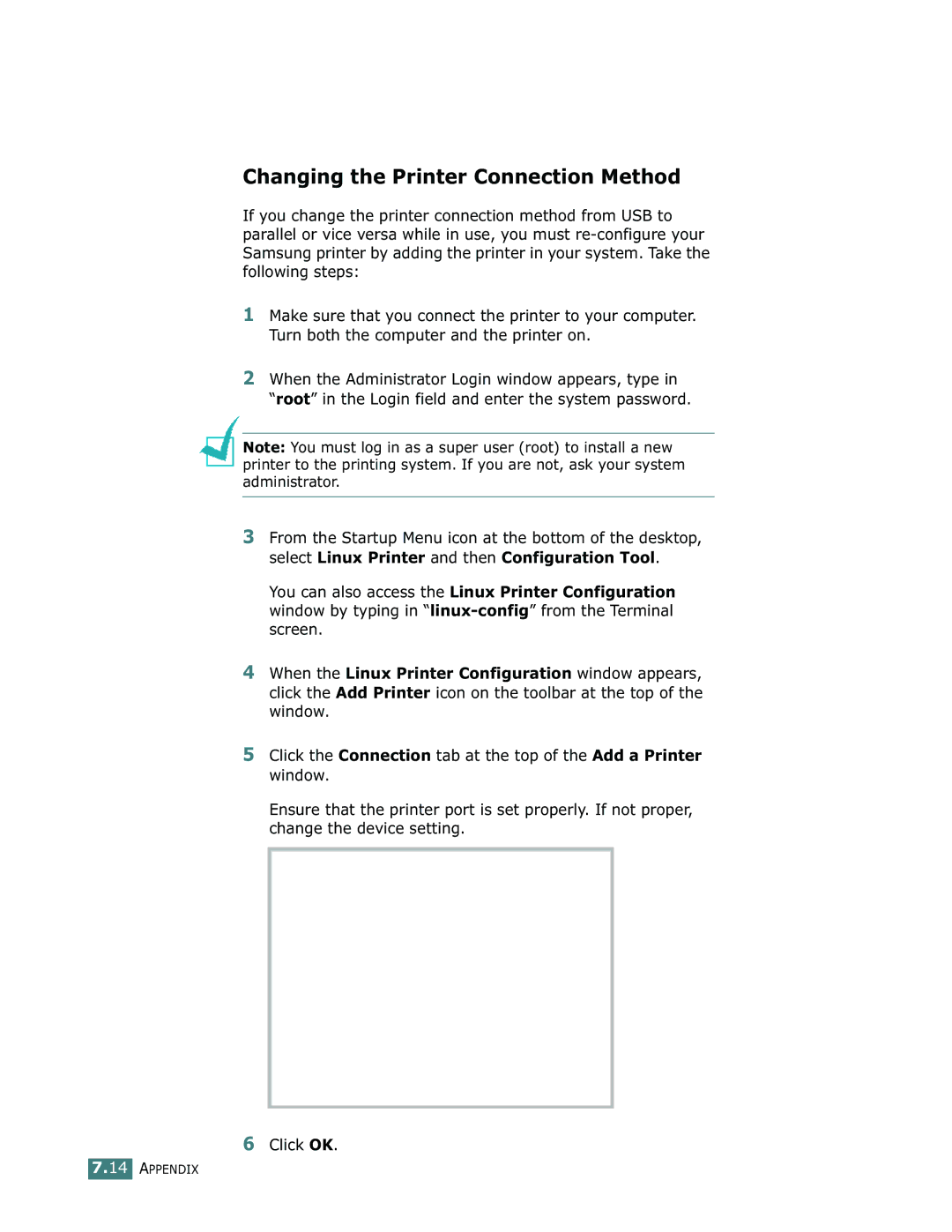 Samsung ML-1750 manual Changing the Printer Connection Method 