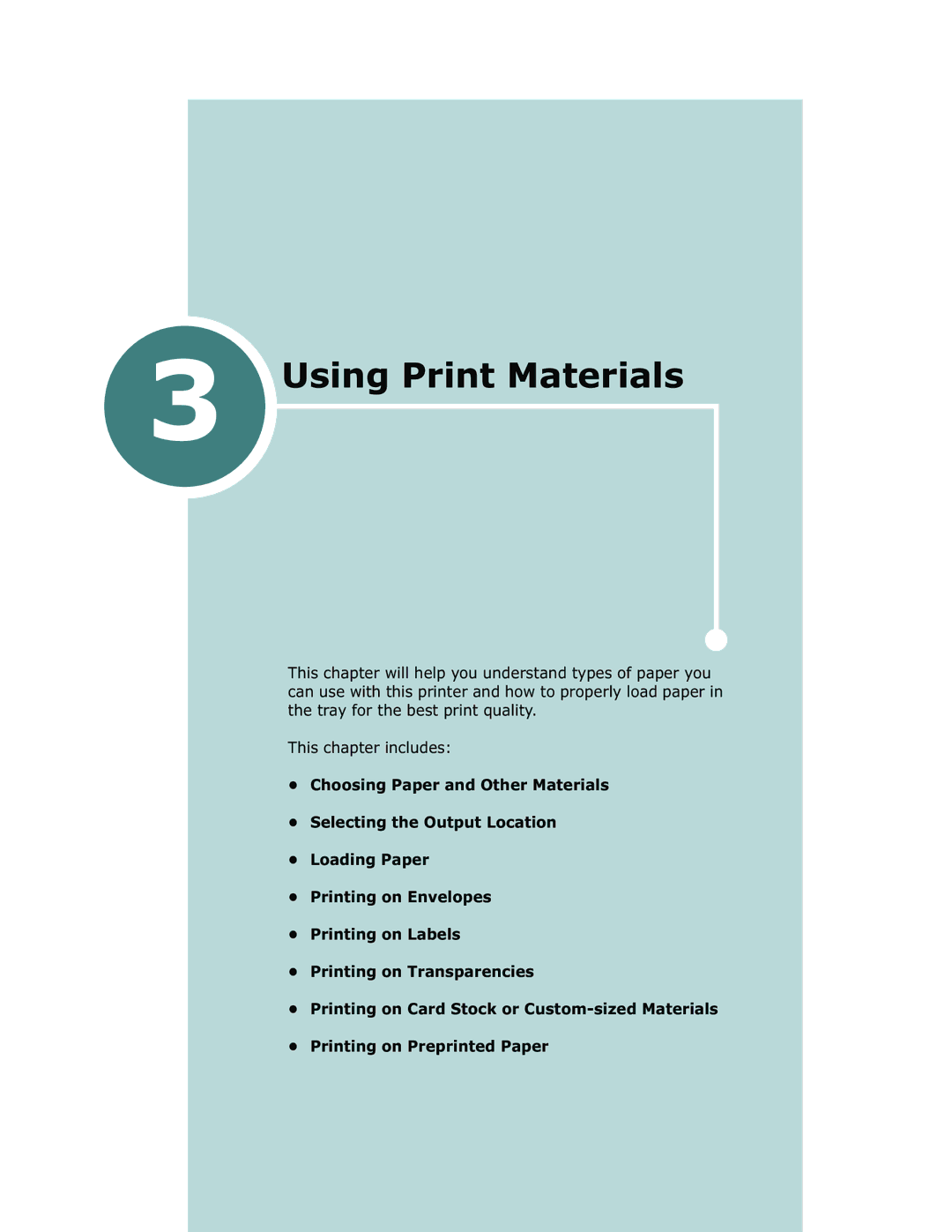 Samsung ML-1750 manual Using Print Materials 